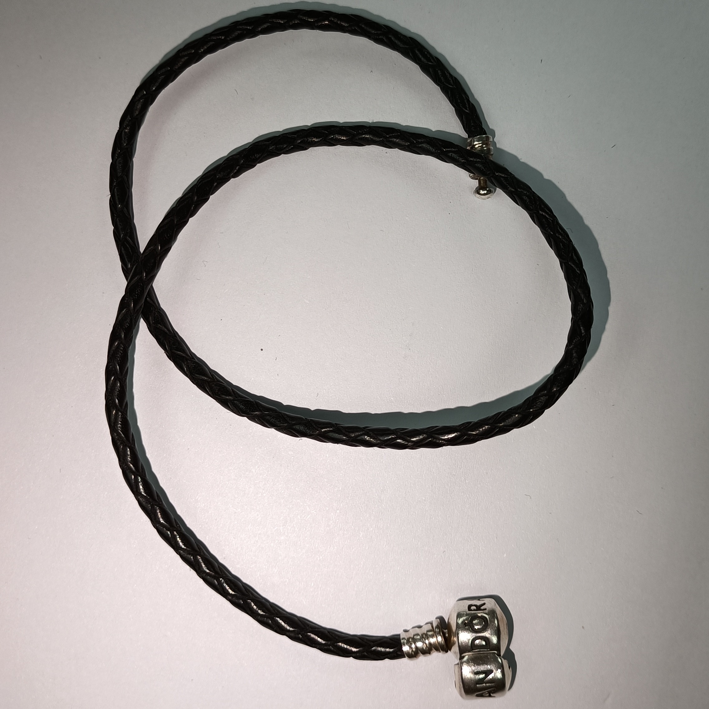 Pre-owned Pandora Double Black Leather Bracelet - Own4Less